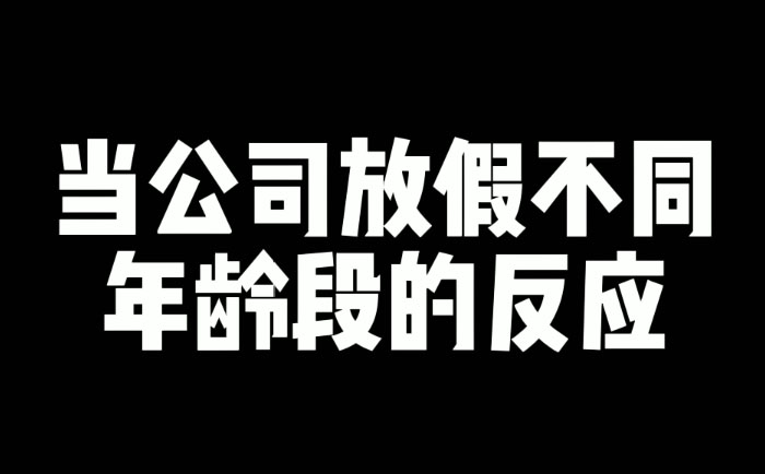 当不同年龄的人放假时的反应-软件开发公司的日常